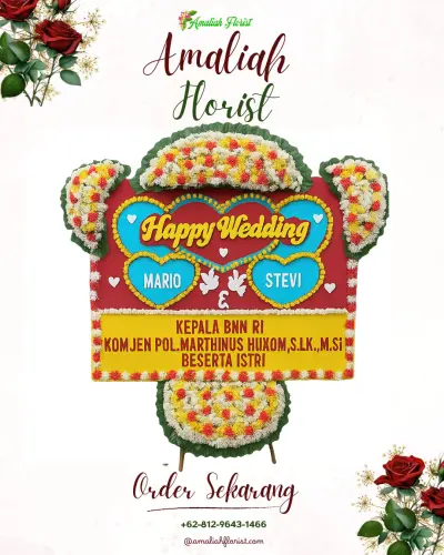 Karangan Papan Bunga Pernikahan di Lakbok